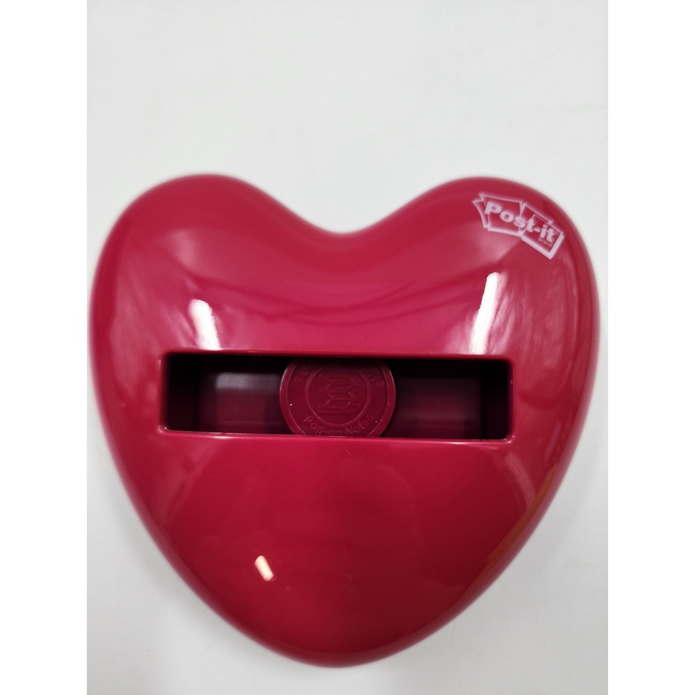 Post-it Heart Shaped Pop-Up Note Dispenser Pink Weighted Desktop Accessory